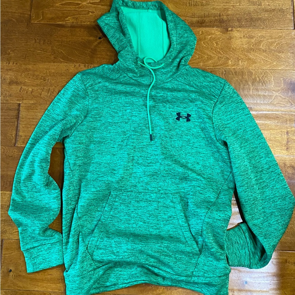 Under Armour Men’s Small Heathered Green Hoodie Fleece Sweatshirt